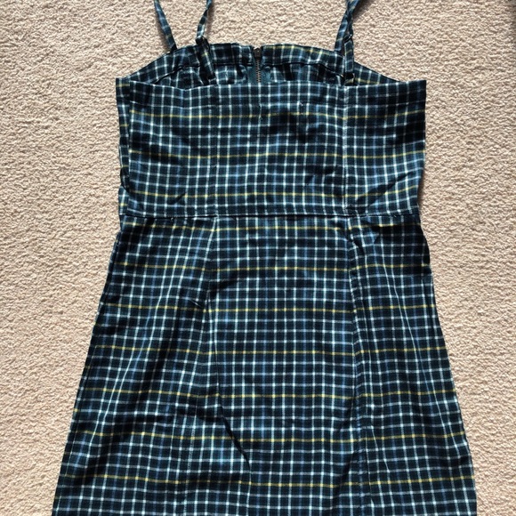 Aeropostale Aruba Teal Blue Plaid ZIP Front Dress Sleeveless Straps Size Medium - Picture 10 of 12
